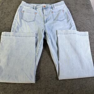 Tribal Jeans Women's Light Blue Front Pockets Size 12 Wide Leg